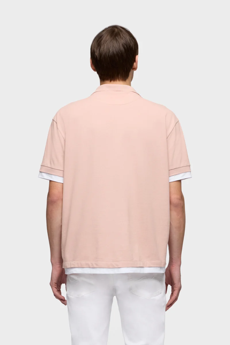 DOUBLE LAYER POLO in Rose