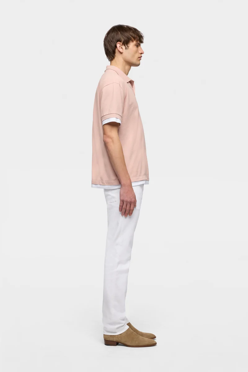 DOUBLE LAYER POLO in Rose