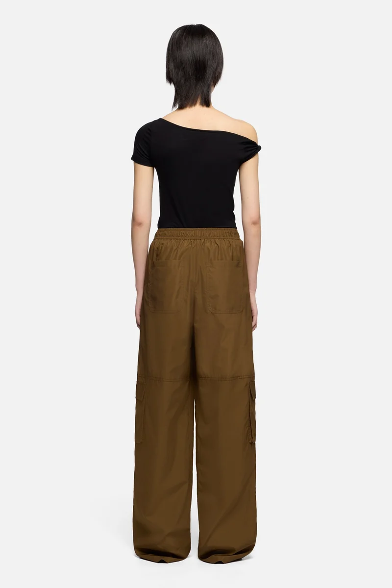 CARGO WIDE LEG PANT in Poplin Toffee