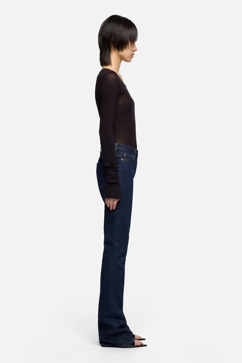 LOW SKINNY BOOT in Denim Rinsed Indigo