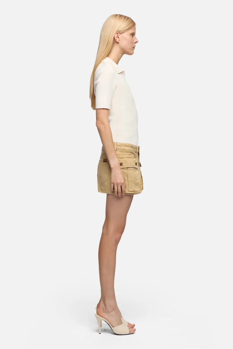 CARGO MINI SKIRT in Canvas Mocha