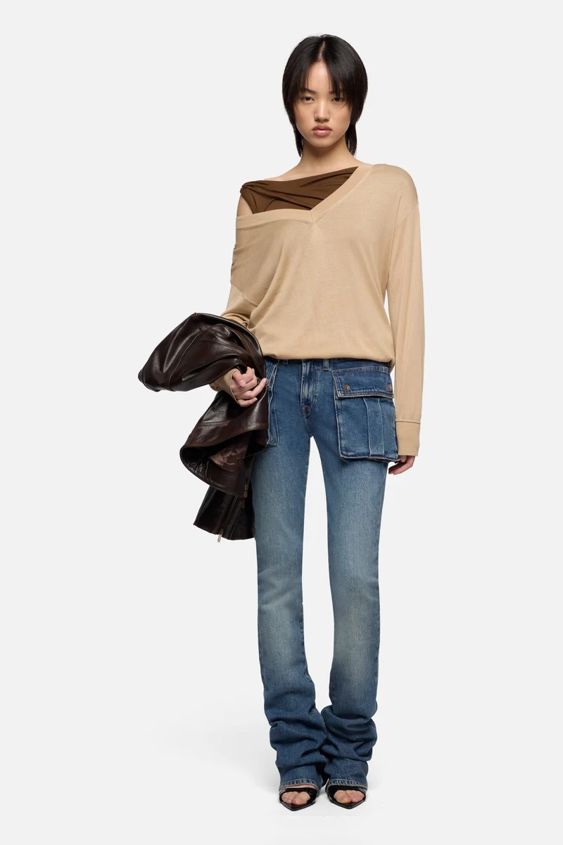 CARGO LOW SKINNY BOOT in Denim Velocity