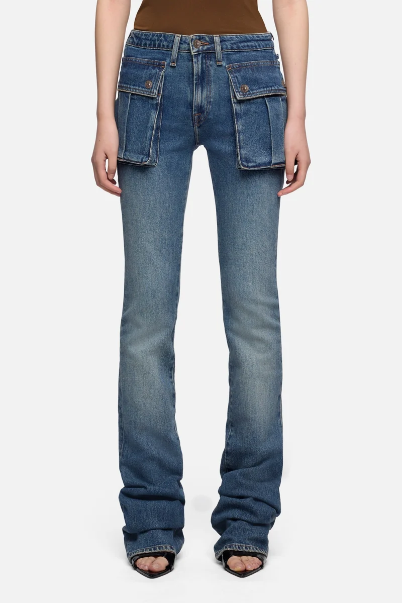 CARGO LOW SKINNY BOOT in Denim Velocity