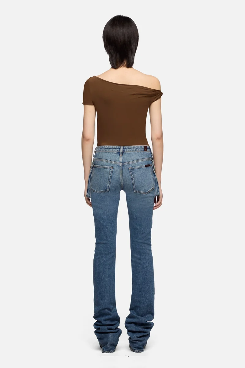CARGO LOW SKINNY BOOT in Denim Velocity