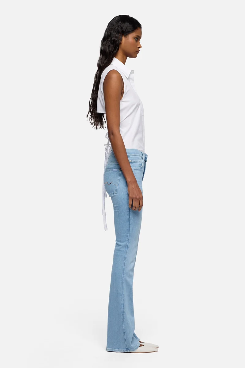 EMBELLISHED POCKET BOOTCUT in Slim Illusion Indigo Bloom