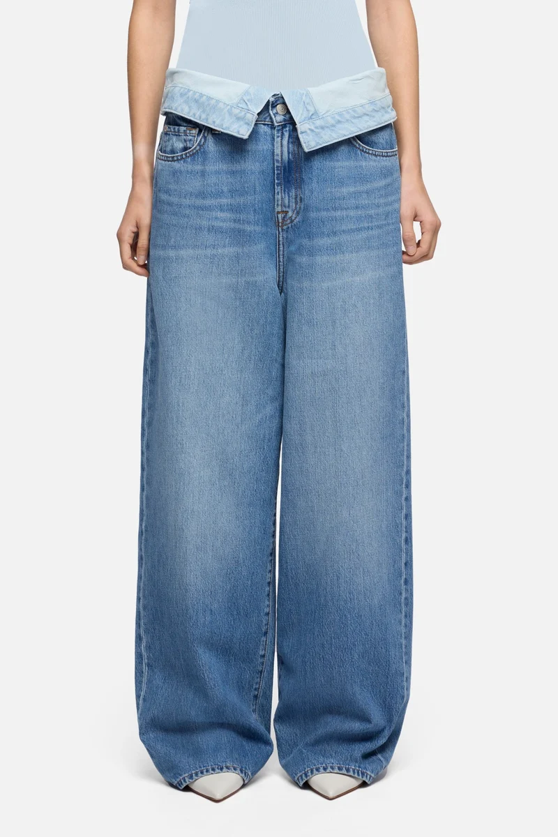 SLOUCHY WIDE LEG in MANKIND Light Shadow