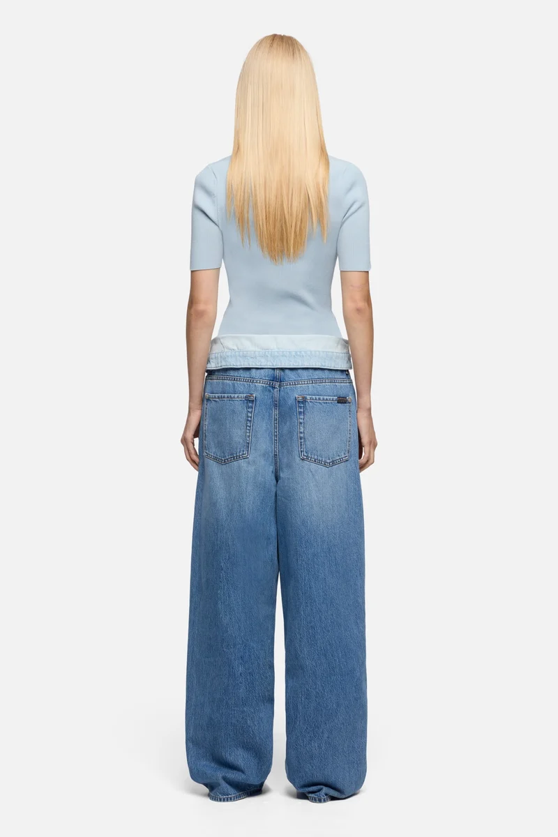 SLOUCHY WIDE LEG in MANKIND Light Shadow