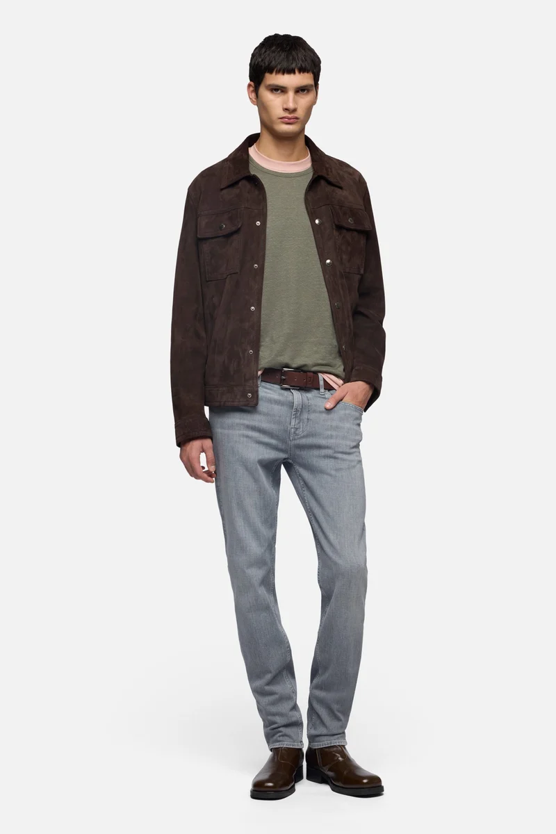 TEE in Linen Blend Army