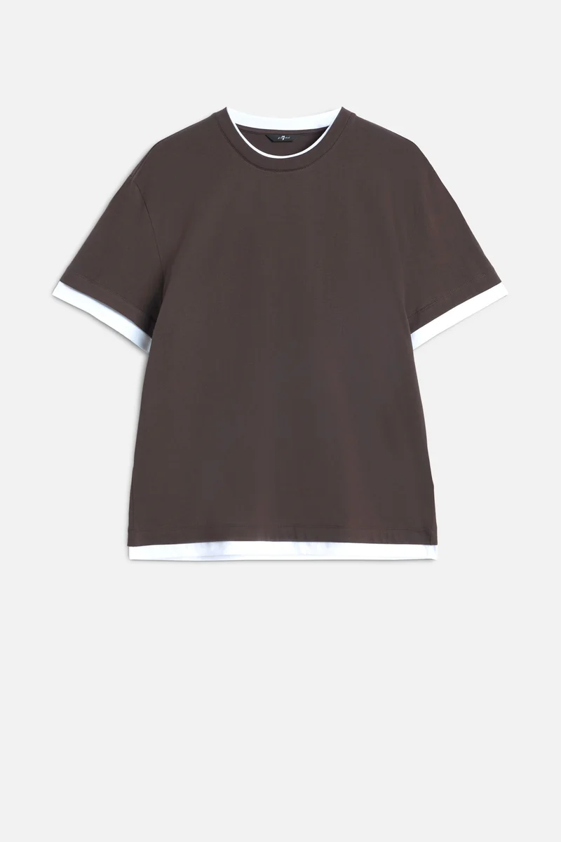 DOUBLE LAYER TEE in Espresso