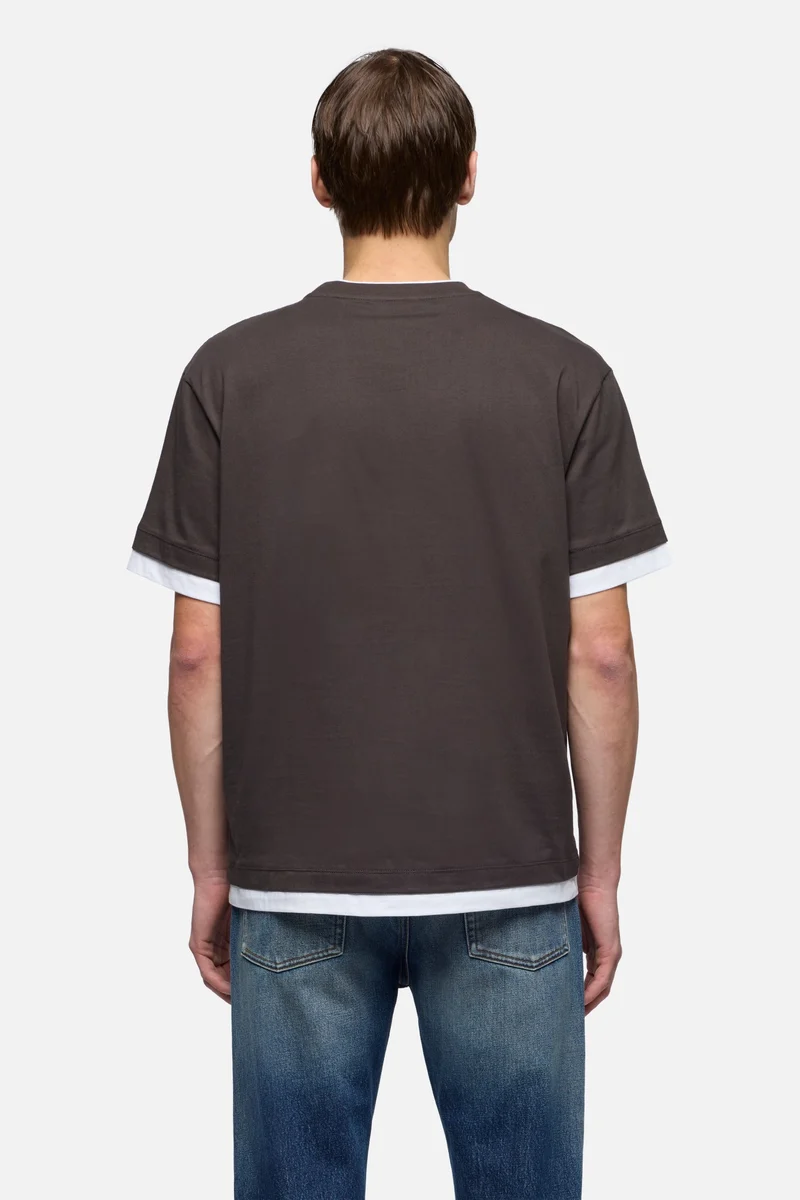 DOUBLE LAYER TEE in Espresso