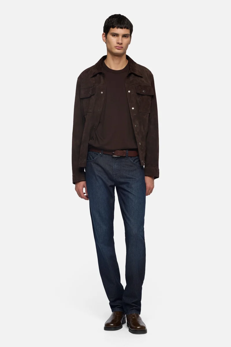 CLASSIC SHORT SLEEVE SWEATER in Espresso