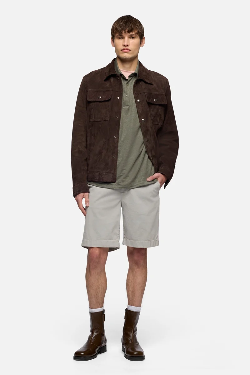 POLO in Linen Blend Army