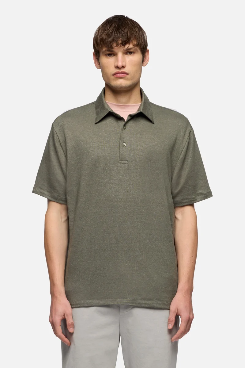POLO in Linen Blend Army