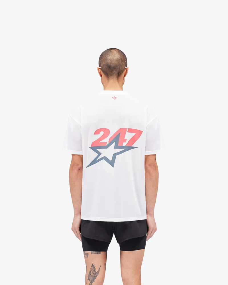 Team 247 Star Oversized T-Shirt - Flat White