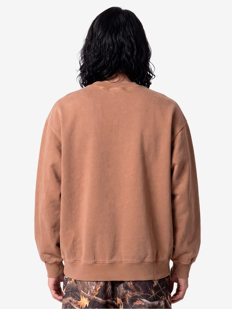 Felpa 'Vista' marrone effetto dyed