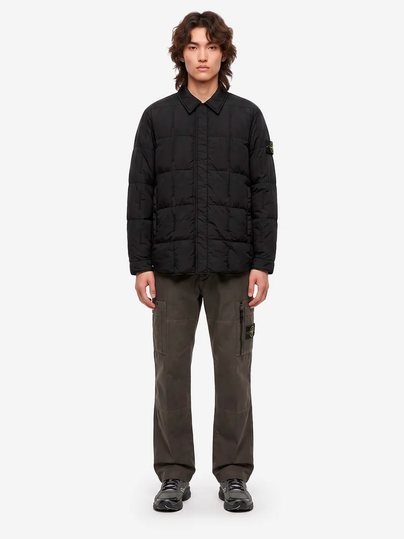 Piumino nero in nylon resinato con antigoccia