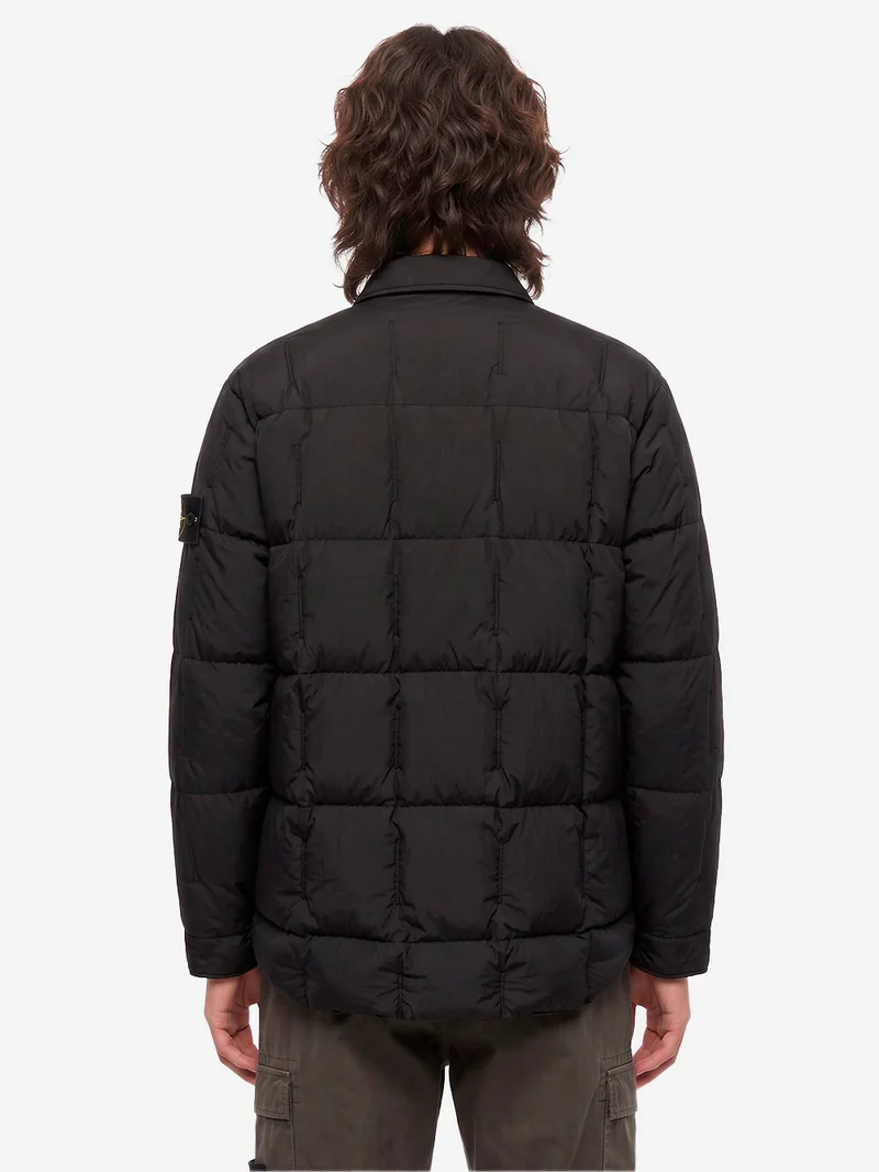 Piumino nero in nylon resinato con antigoccia