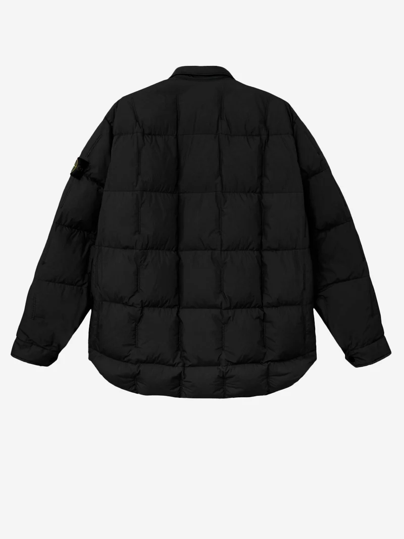 Piumino nero in nylon resinato con antigoccia