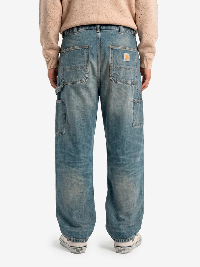 OG Single Knee Pant in denim blu used wash