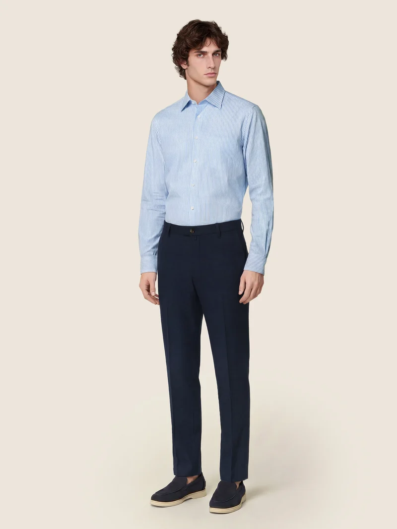 John – Pants in Silk and Linen Stretch Gabardine
