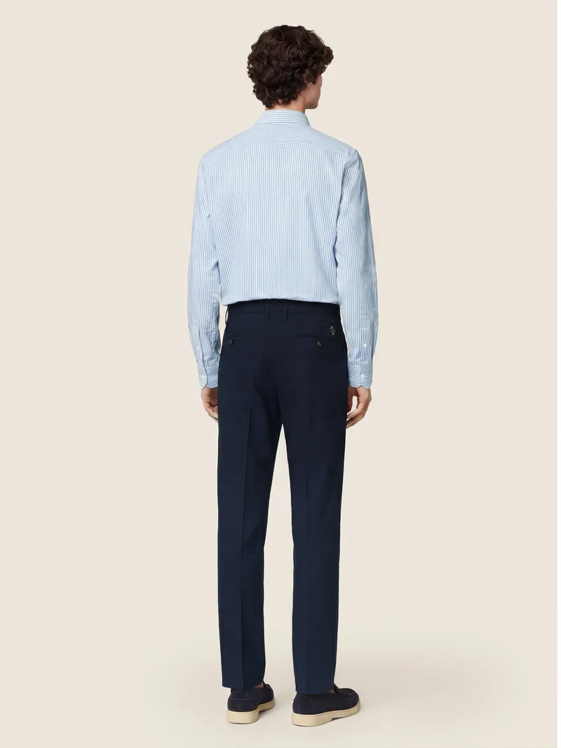 John – Pants in Silk and Linen Stretch Gabardine