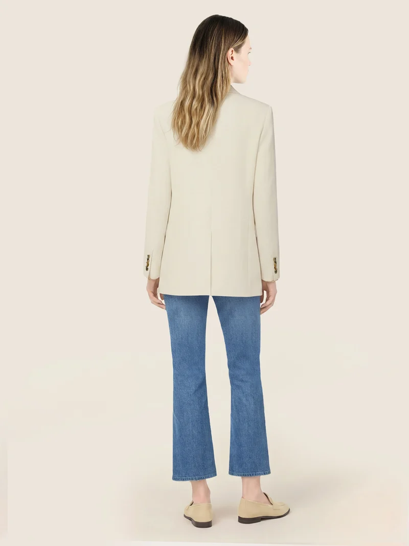 Viscose-Silk Canvas Blazer