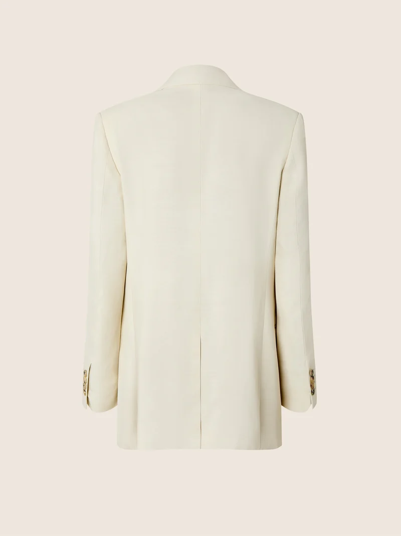 Viscose-Silk Canvas Blazer