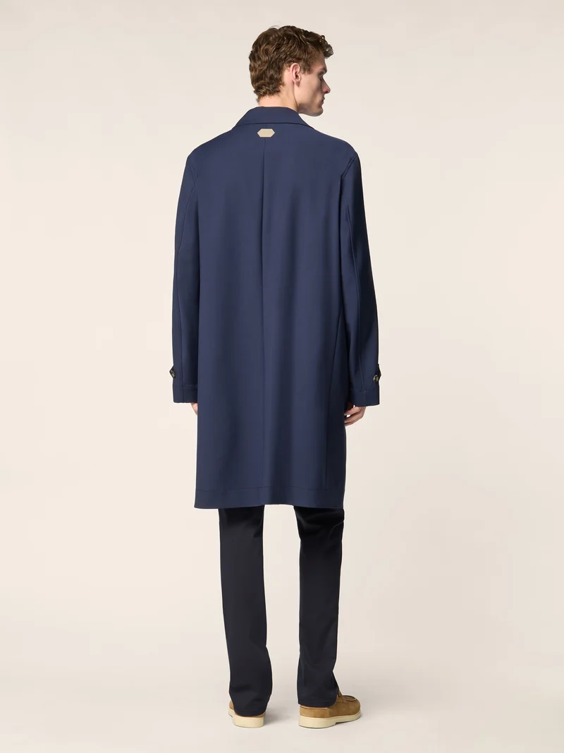 Technical Wool and Silk Coat Loro Piana