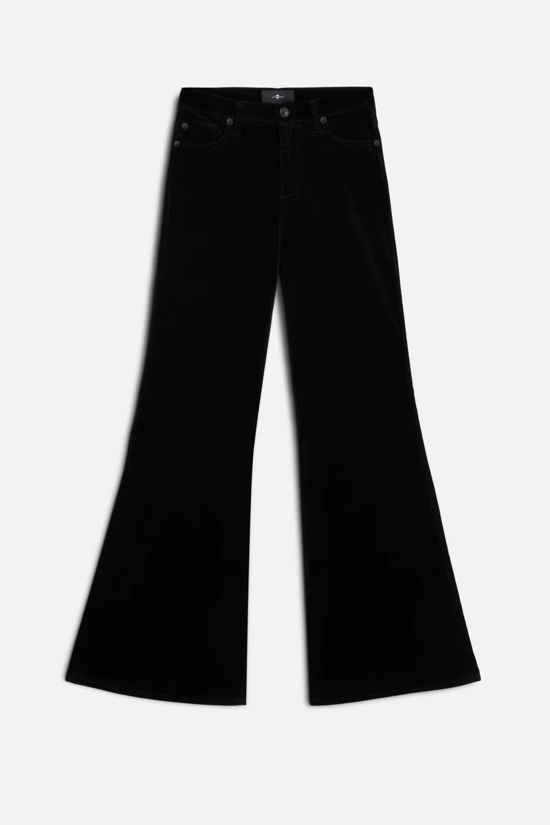 Velvet Retro Flare in Black