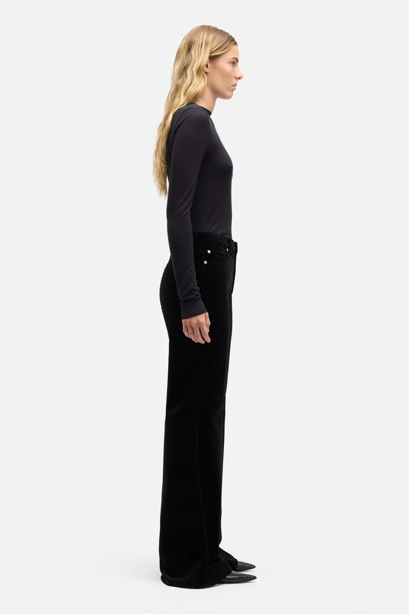Velvet Retro Flare in Black