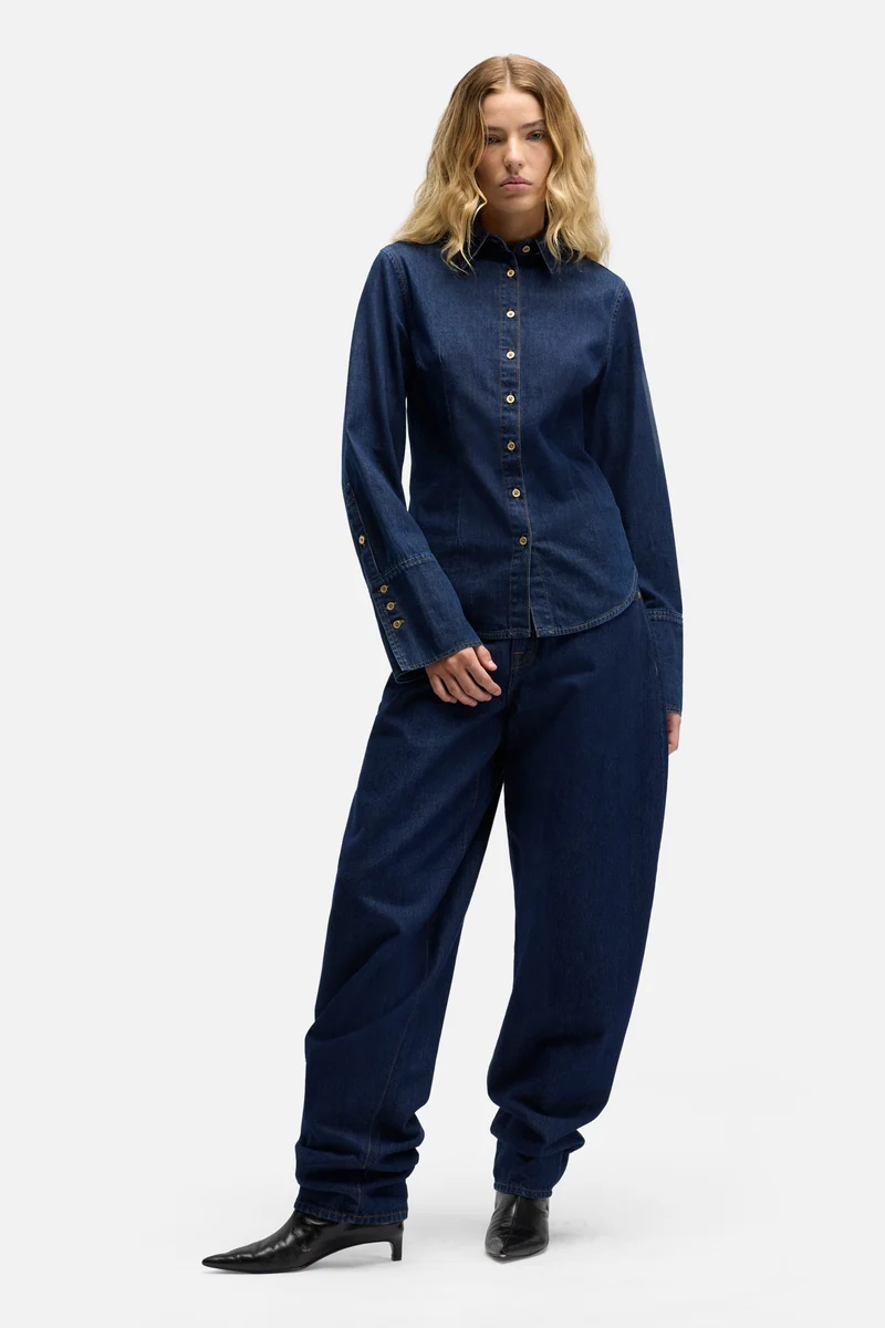 MANKIND Shaped Shirt in Indigo Soul