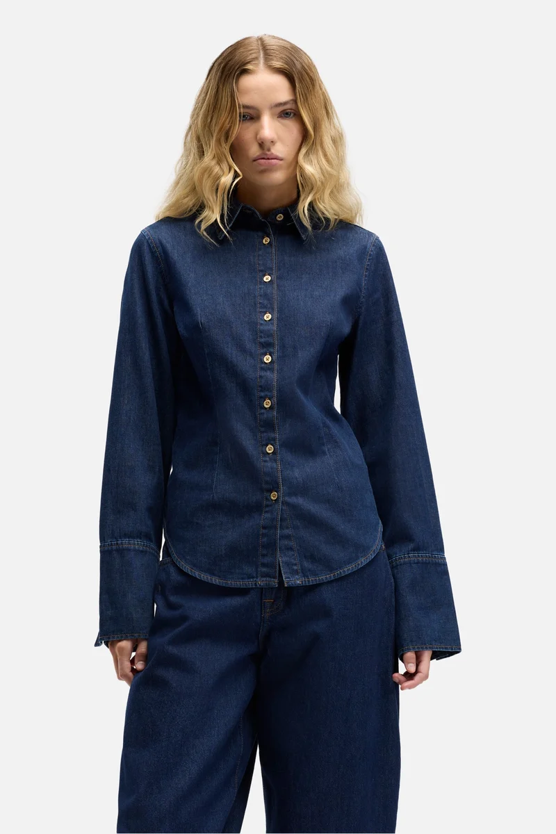 MANKIND Shaped Shirt in Indigo Soul