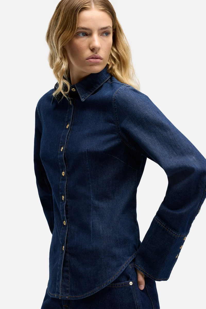 MANKIND Shaped Shirt in Indigo Soul
