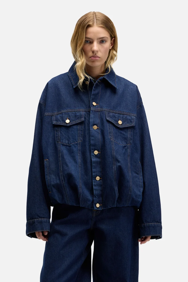 MANKIND Gathered Jacket in Indigo Soul