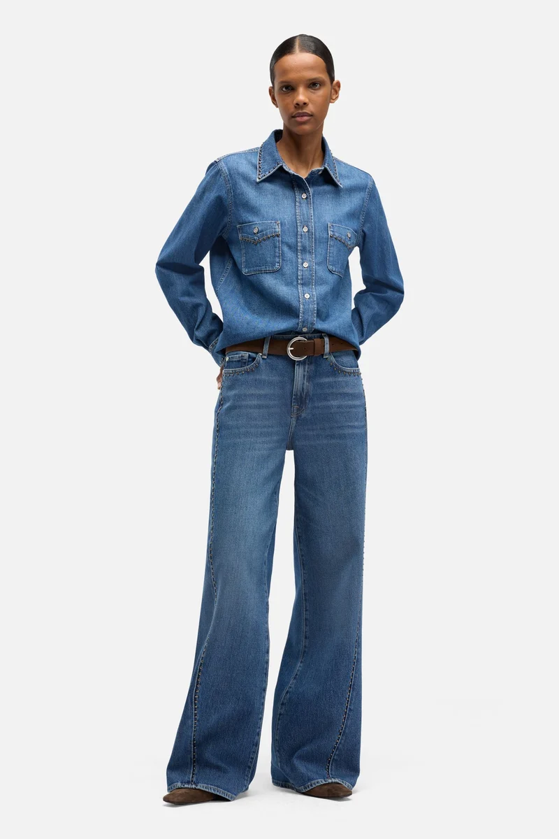 Denim Western Shirt in Street Wise