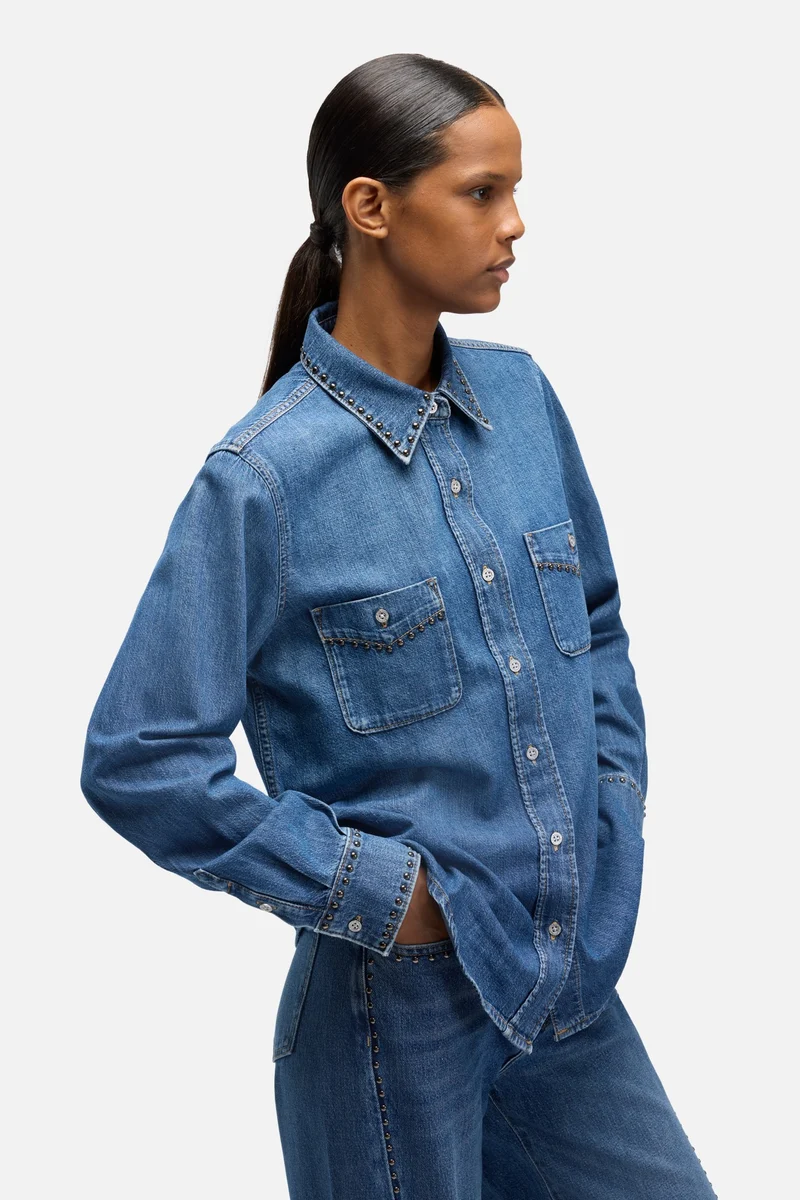 Denim Western Shirt in Street Wise