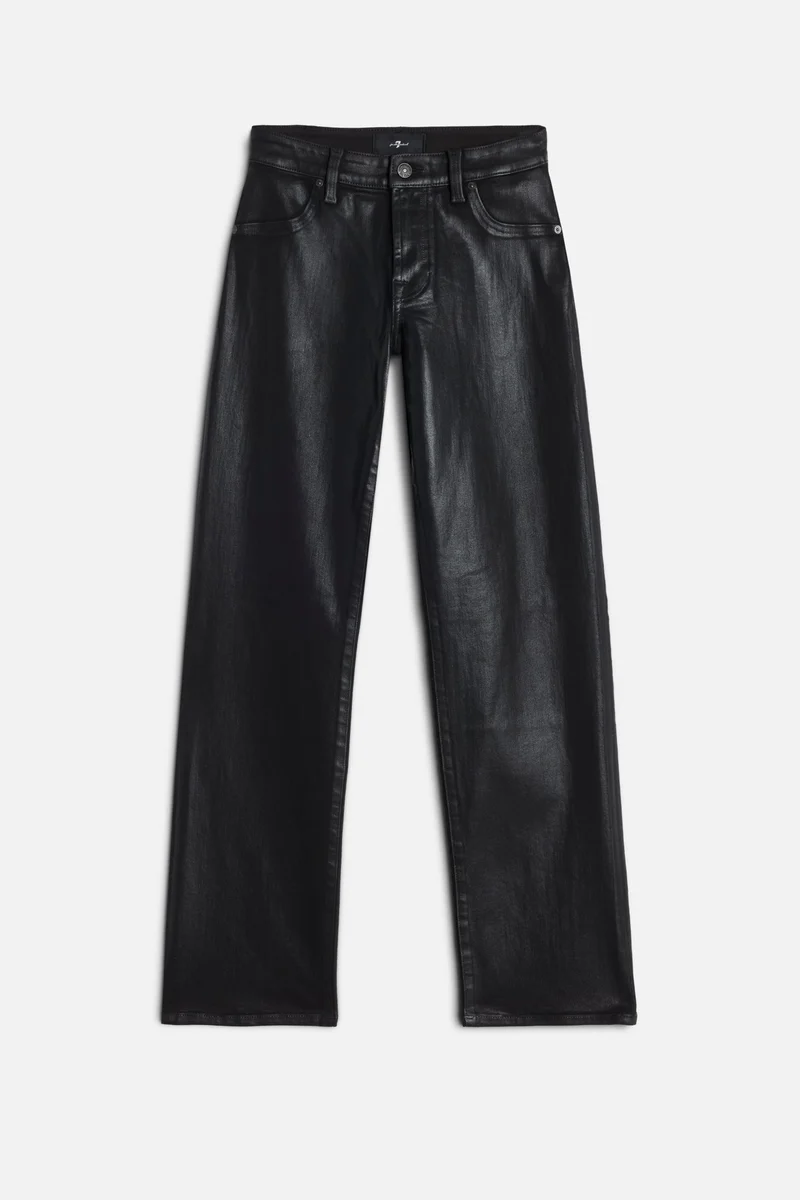 Coated Denim Calie Straight in Black
