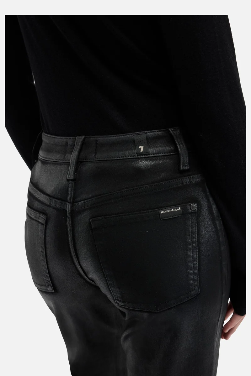 Coated Denim Calie Straight in Black
