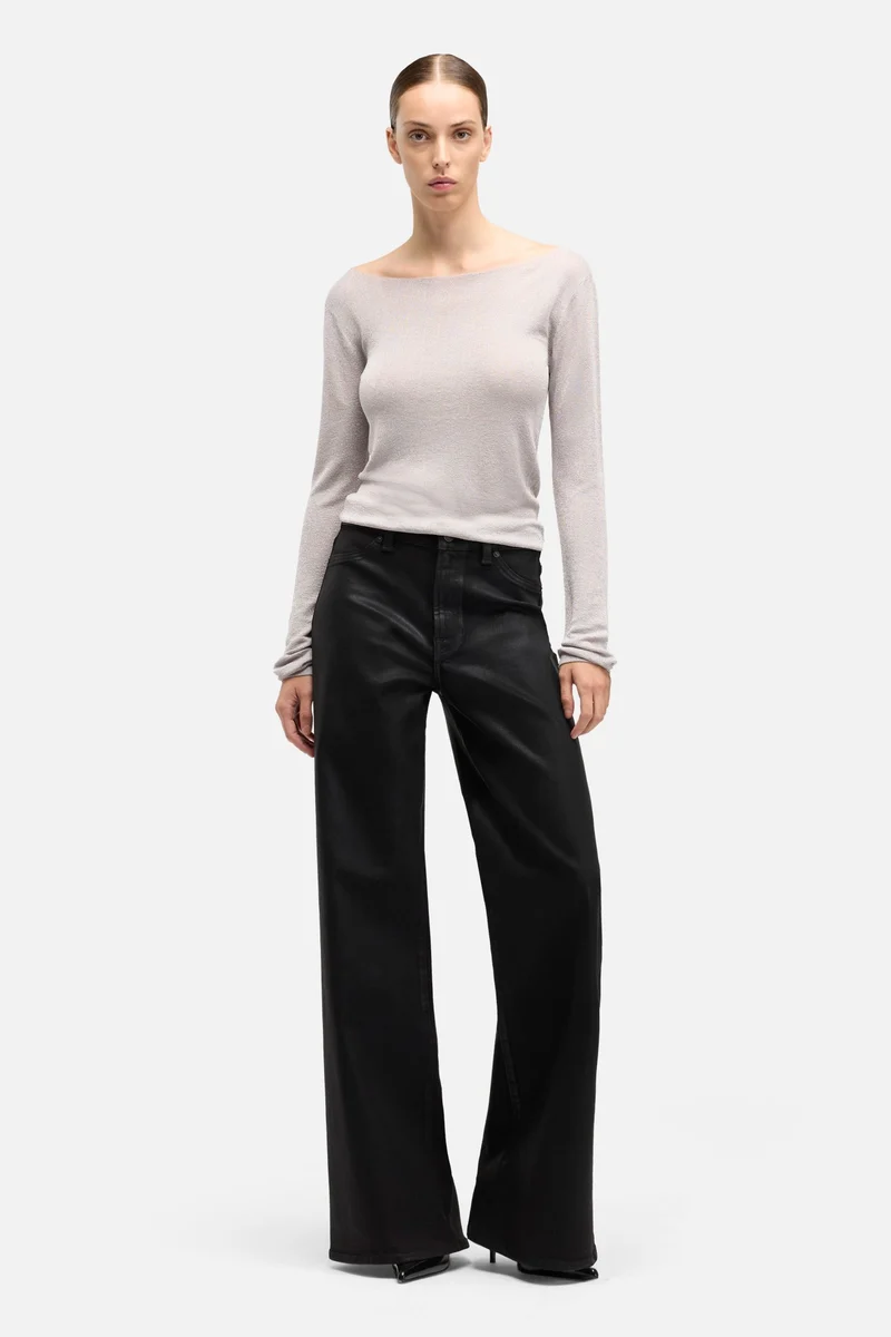 Boatneck Sweater in Silver Lurex