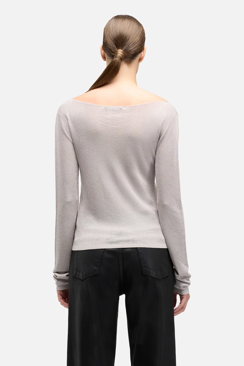 Boatneck Sweater in Silver Lurex