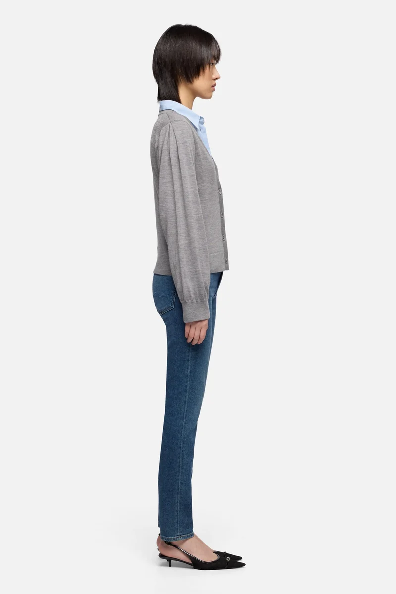 Wool Cardigan in Slate