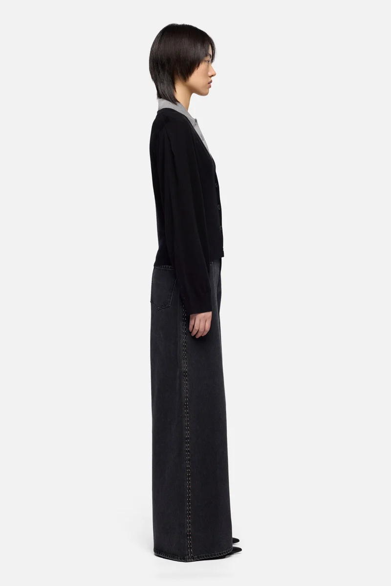 Wool Cardigan in Black