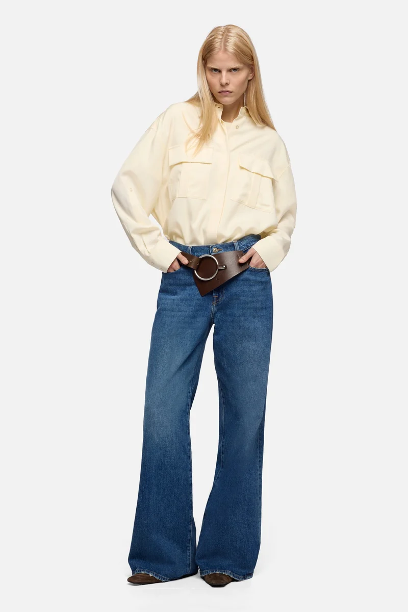 Lyocell Utility Shirt in Ivory