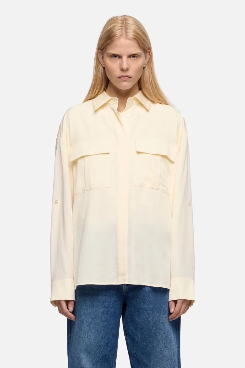 Lyocell Utility Shirt in Ivory