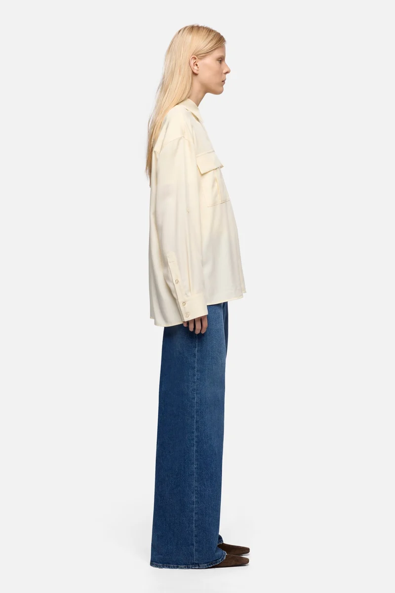 Lyocell Utility Shirt in Ivory