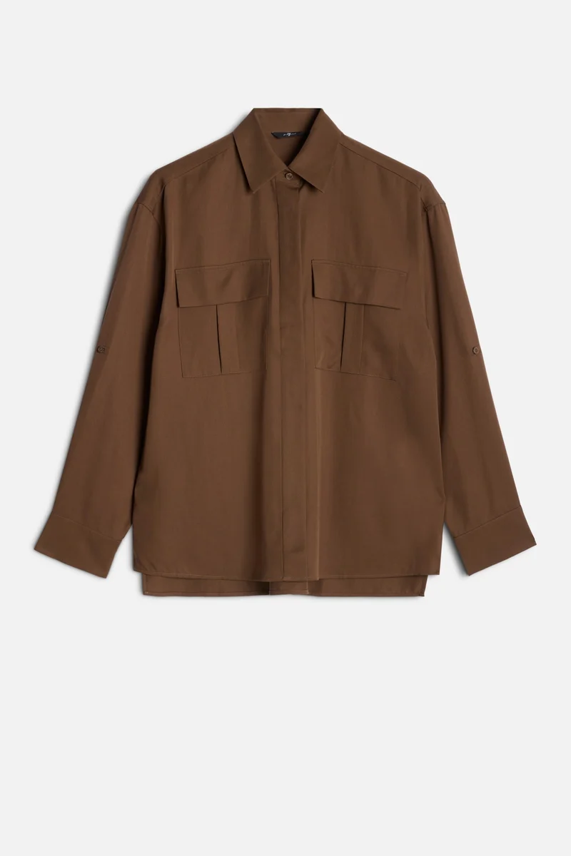 Lyocell Utility Shirt in Cocoa