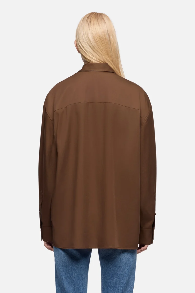 Lyocell Utility Shirt in Cocoa