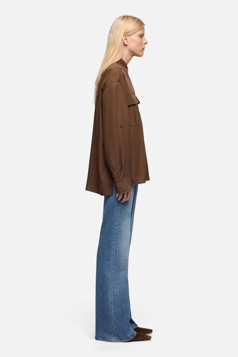 Lyocell Utility Shirt in Cocoa
