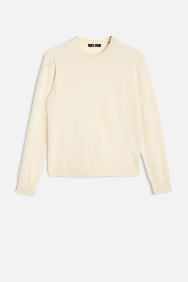 Cashmere Crewneck Sweater in Ice White