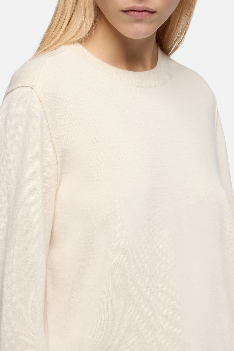 Cashmere Crewneck Sweater in Ice White